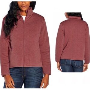 Three Dots Quilted Step-Hem Knit Jacket Dusty Rose Size Medium M